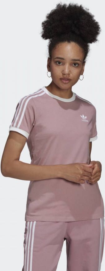 Adidas 3Stripes Shortsleeve Tee Dames T Shirts Purple Katoen Jersey online kopen