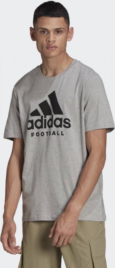 Adidas T shirt Voetbal Logo Grijs/Zwart online kopen
