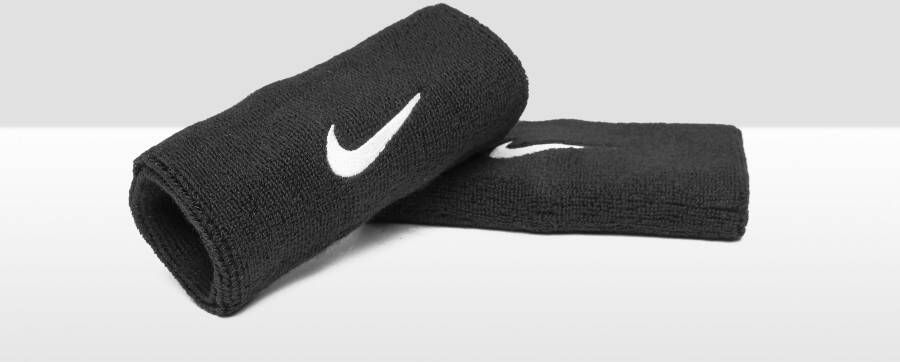 Nike swoosh double wide zweet polsbanden zwart heren online kopen