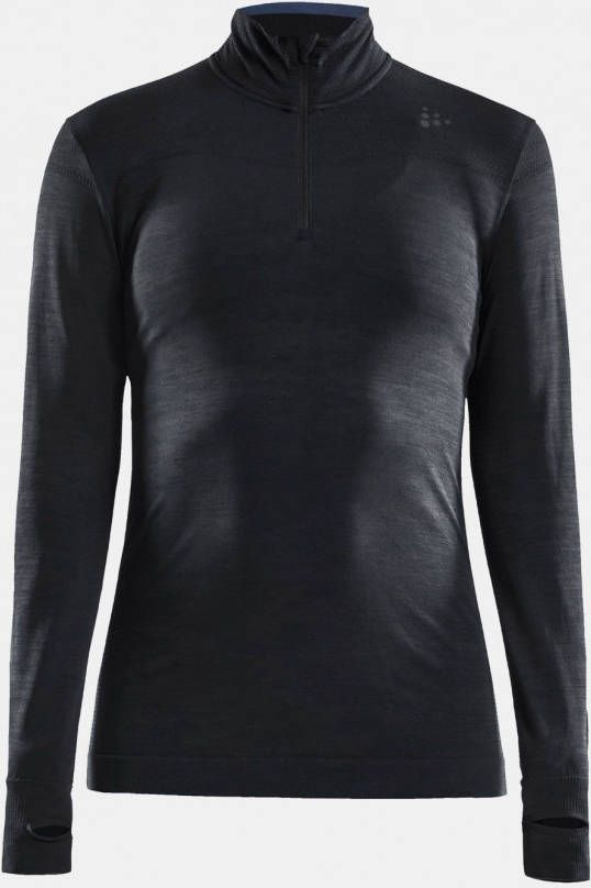 Craft Fuseknit Comfort Zip Thermoshirt Dames Zwart/Donkergrijs online kopen