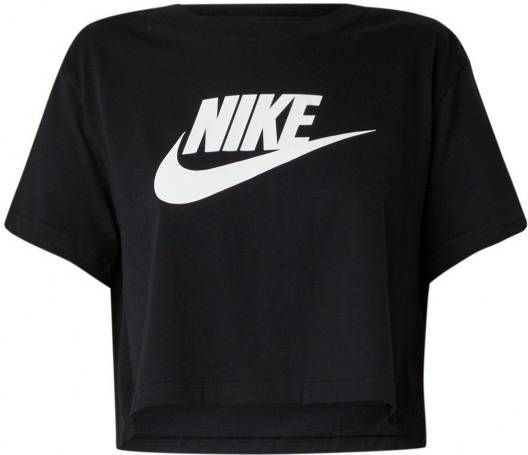 Nike Essential Futura Crop T Shirt Dames Black/White/White Dames online kopen