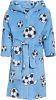 Playshoes fleece badjas Soccer met voetbal dessin lichtblauw online kopen