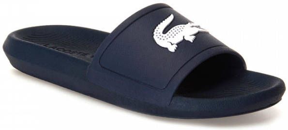 Lacoste Croco Slide Slippers Navy -- Kleur Blauw | Soccerfanshop online kopen