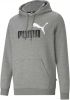 PUMA Essentials+ 2 College Big Logo Fleece Hoodie Grijs Zwart Wit online kopen