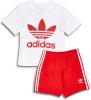 Adidas Originals Trefoil Short en T shirt Set White/Vivid Red Kind online kopen