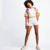 Adidas Originals 'Tennis Luxe' Booty shorts met logo en 3 Stripes in parelmoer roze online kopen