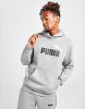 PUMA Essentials+ 2 College Big Logo Fleece Hoodie Grijs Zwart Wit online kopen