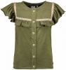Flo ! Meisjes Shirt Korte Mouw -- Olijfgroen Katoen/elasthan online kopen