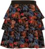 Indian Blue Jeans rok met all over print en volant zwart online kopen