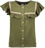 Flo ! Meisjes Shirt Korte Mouw -- Olijfgroen Katoen/elasthan online kopen