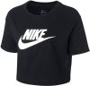 Nike Essential Futura Crop T Shirt Dames Black/White/White Dames online kopen