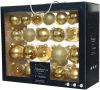 Decoris Kerstballen Glas Mix Kerstboomversiering Ø5 7 cm Goud 42 stuks online kopen
