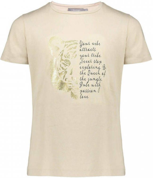 Geisha ! Meisjes Shirt Korte Mouw -- Zand Katoen online kopen