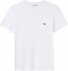 Lacoste Katoenen T shirt met ronde hals en pima shirt , Wit, Heren online kopen
