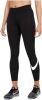 Nike Sportswear Essential Legging met halfhoge taille en Swoosh voor dames Black/White Dames online kopen