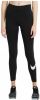 Nike Sportswear Essential Legging met halfhoge taille en Swoosh voor dames Black/White Dames online kopen