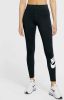 Nike Sportswear Essential Legging met hoge taille en graphic voor dames Black/White Dames online kopen