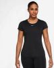 Nike Dri FIT One Damestop met aansluitende pasvorm en korte mouwen Black/White Dames online kopen