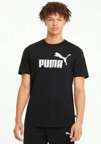 PUMA T shirt Essentials Logo Zwart/Wit online kopen