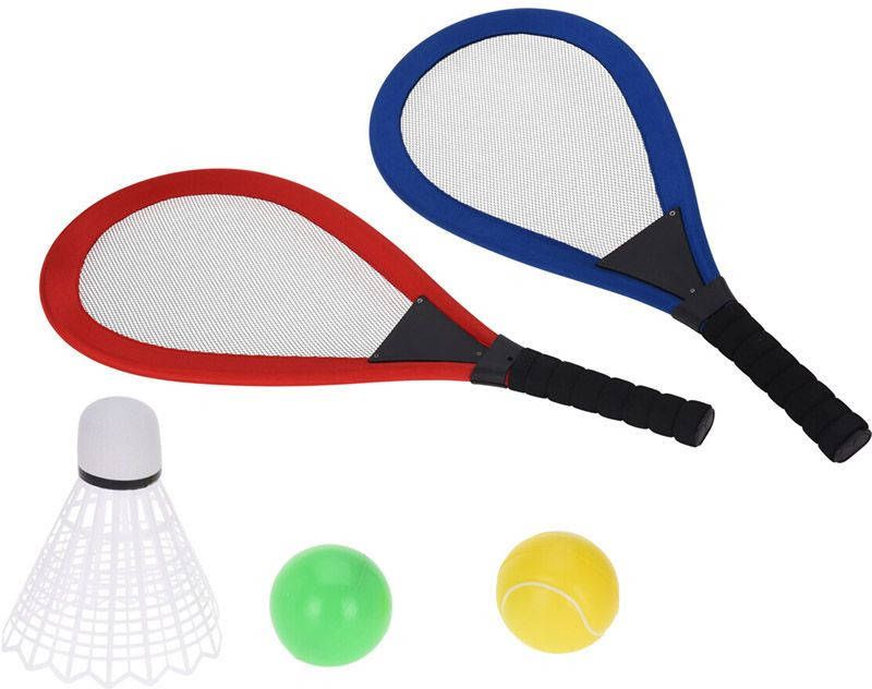 Free and Easy Badmintonset Met Mega Shuttle Blauw/rood Xl Set 5 Stuks online kopen