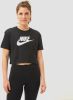 Nike Essential Futura Crop T Shirt Dames Black/White/White Dames online kopen