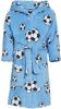 Playshoes fleece badjas Soccer met voetbal dessin lichtblauw online kopen