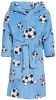 Playshoes fleece badjas Soccer met voetbal dessin lichtblauw online kopen