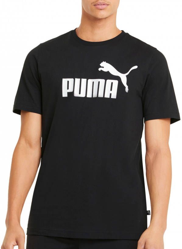 PUMA T shirt Essentials Logo Zwart/Wit online kopen