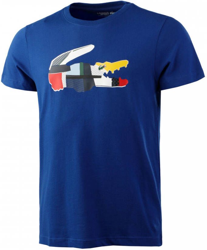 Lacoste T shirts print Blauw Heren online kopen