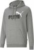 PUMA Essentials+ 2 College Big Logo Fleece Hoodie Grijs Zwart Wit online kopen