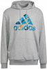 Adidas Performance fleece sporthoodie grijs melange/blauw online kopen