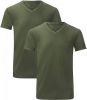 Bamboo Basics T shirts Velo T shirt V hals 2 pack Groen online kopen