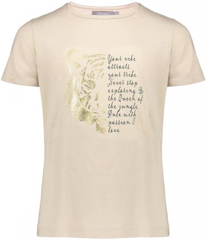 Geisha ! Meisjes Shirt Korte Mouw -- Zand Katoen online kopen