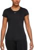 Nike Dri FIT One Damestop met aansluitende pasvorm en korte mouwen Black/White Dames online kopen