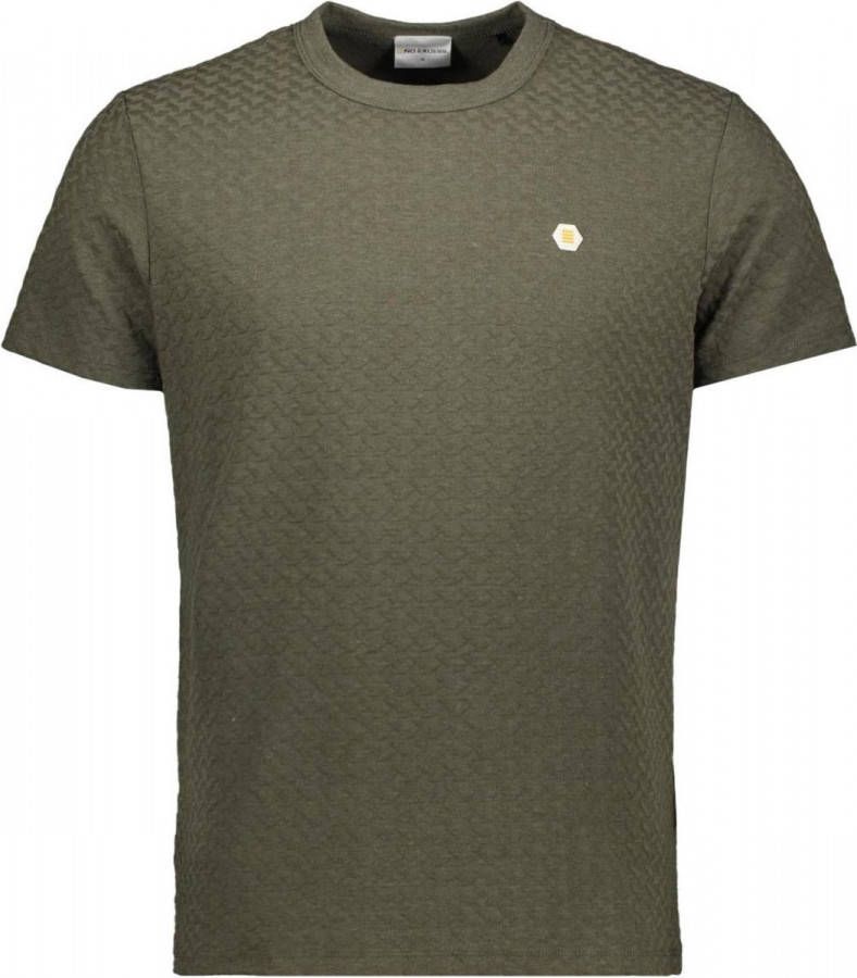 No Excess T shirt crewneck melange jacquard s dark mint online kopen