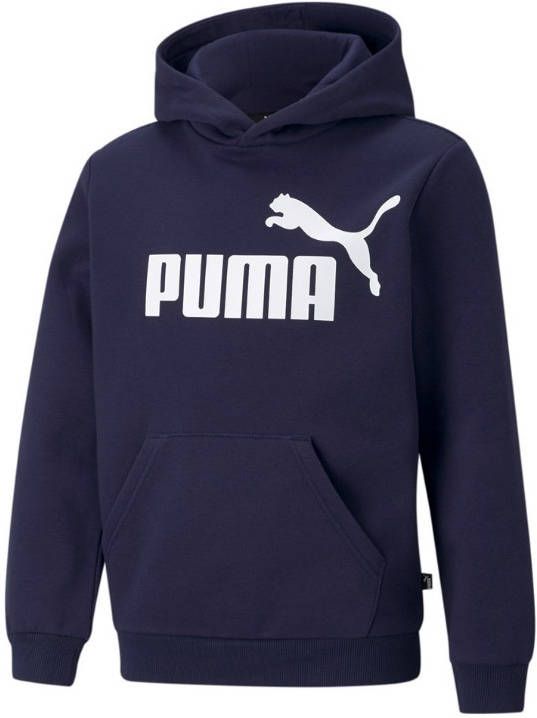 PUMA Essential Big Logo Hoodie FL Kids Donkerblauw online kopen