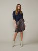 Summum Woman rok met all over print en ceintuur donkerblauw/bruin online kopen