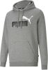 PUMA Essentials+ 2 College Big Logo Fleece Hoodie Grijs Zwart Wit online kopen