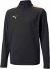 PUMA teamLiga 1/4 Zip Trainingstrui Kids Zwart Oranje online kopen