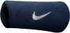Nike Senior brede polsband donkerblauw/wit(set van 2 ) online kopen