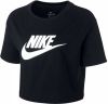 Nike Essential Futura Crop T Shirt Dames Black/White/White Dames online kopen